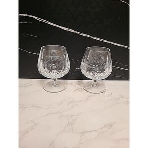 (2) Waterford Cut Crystal Balloon LRG Brandy Snifter Glass Colleen Pattern GUC